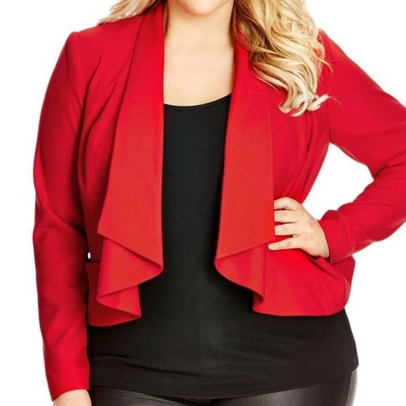 City Chic Jackets & Blazers - City Chic Waterfall Jacket Open  Blazer HW9154